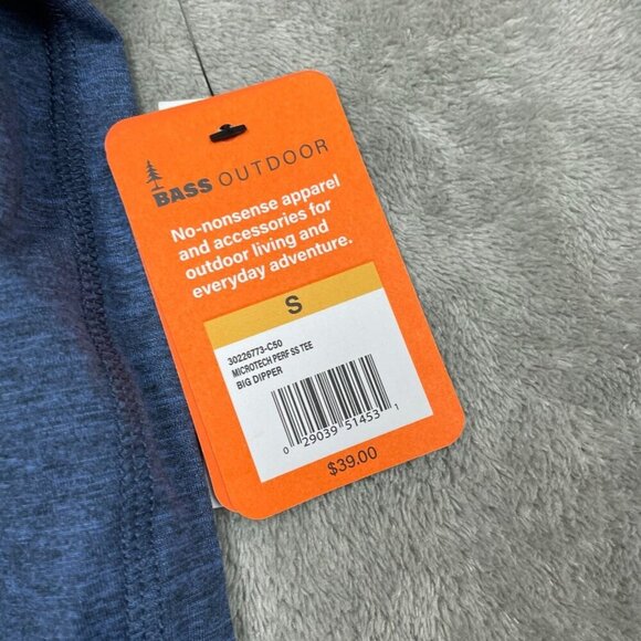 Bass Outdoor Mens Blue Short Sleeve Performance T-Shirt S NWT  6293 - Picture 4 of 8